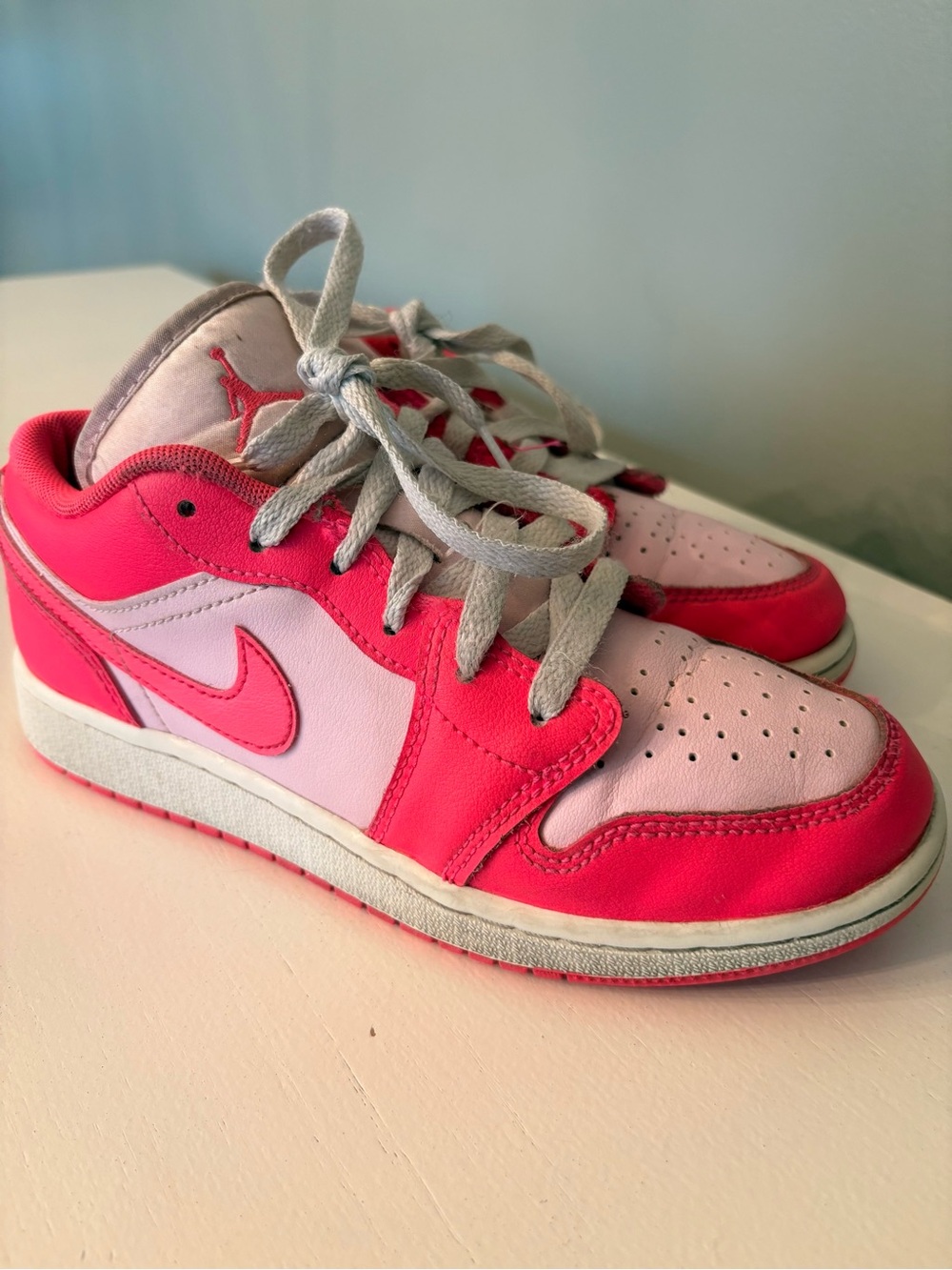 Jordan Kids' Bright Pink and Light Pink Low-Top Sneakers